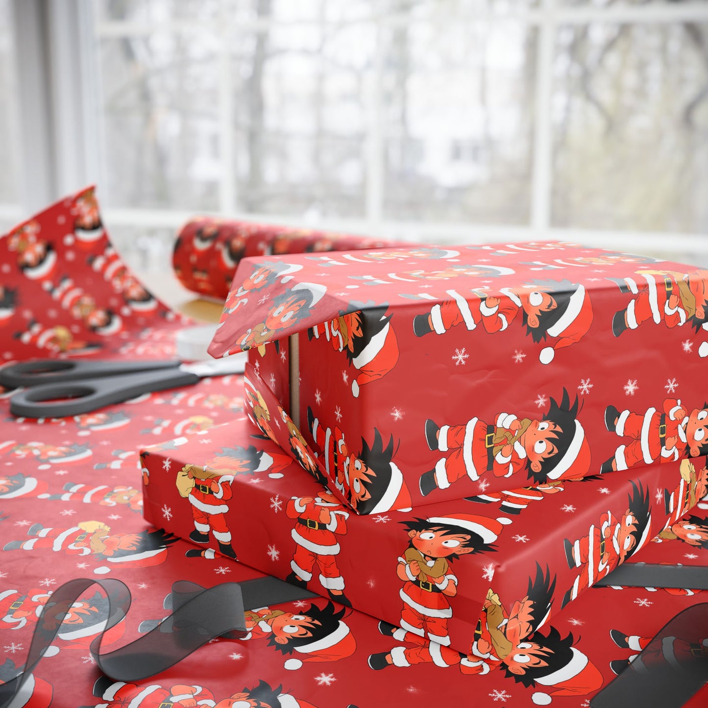 Anime Manga Dragonball Z San Goku Christmas Wrapping Papers, Holiday Gift Wrap, Gift for Kids, Unique Xmas Present, Festive Packaging