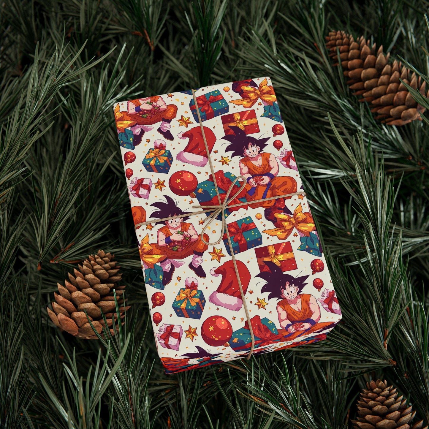 Anime Manga Dragonball Z San Goku Christmas Wrapping Papers, Holiday Gift Wrap, Gift for Kids, Unique Xmas Present, Festive Packaging