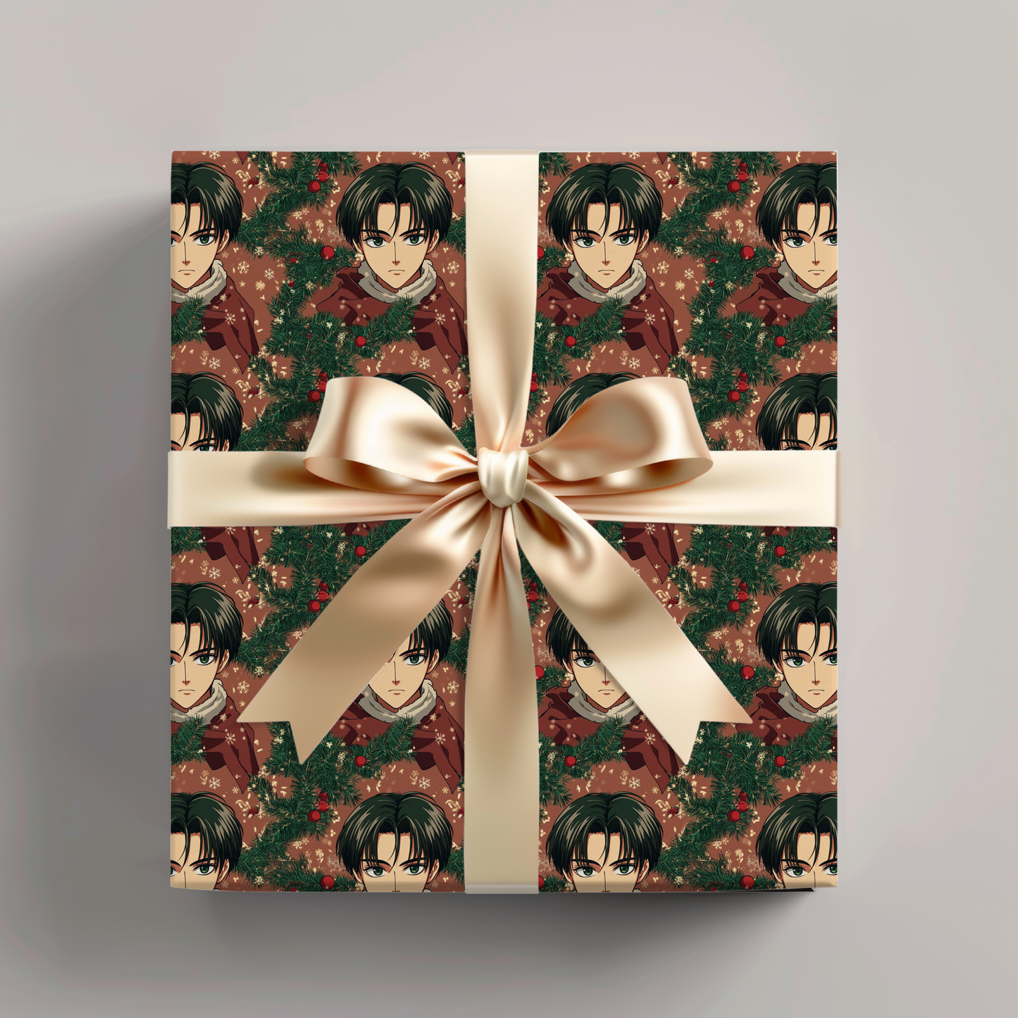 Anime Attack on Titan Gift Wrapping Papers, Levi & Eren, Trendy AOT Christmas Wrap, Anime Lover Holiday Packaging, Otaku Gift Wrap
