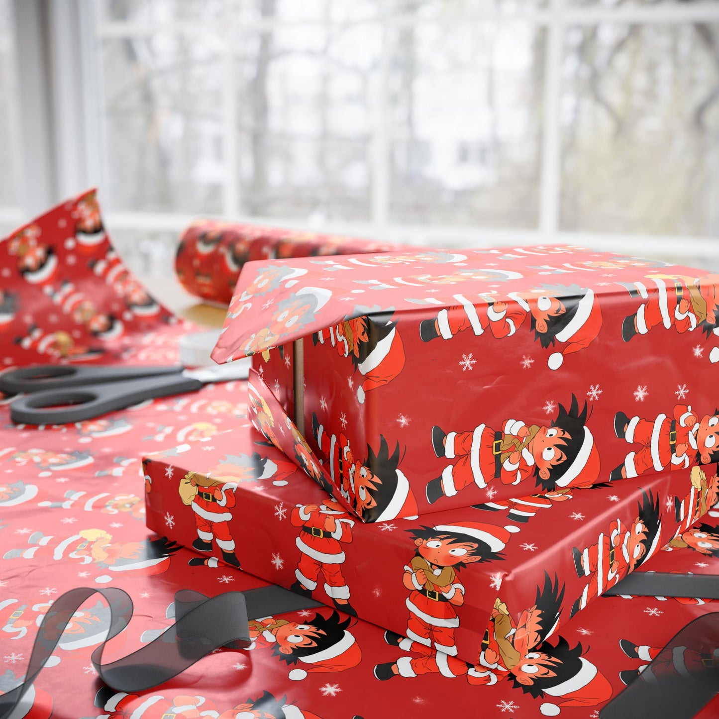 Anime Manga Dragonball Z San Goku Christmas Wrapping Papers, Holiday Gift Wrap, Gift for Kids, Unique Xmas Present, Festive Packaging
