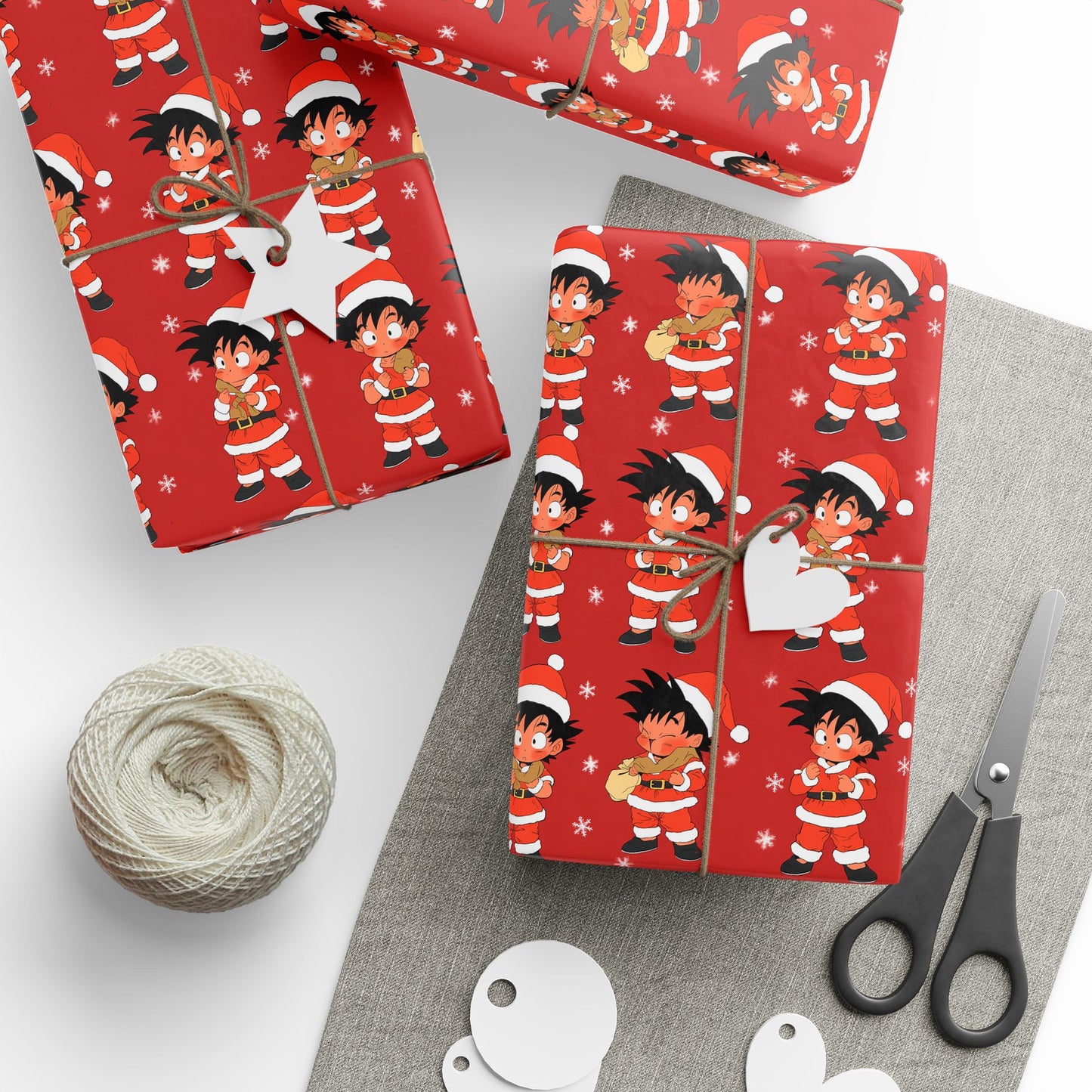 Anime Manga Dragonball Z San Goku Christmas Wrapping Papers, Holiday Gift Wrap, Gift for Kids, Unique Xmas Present, Festive Packaging