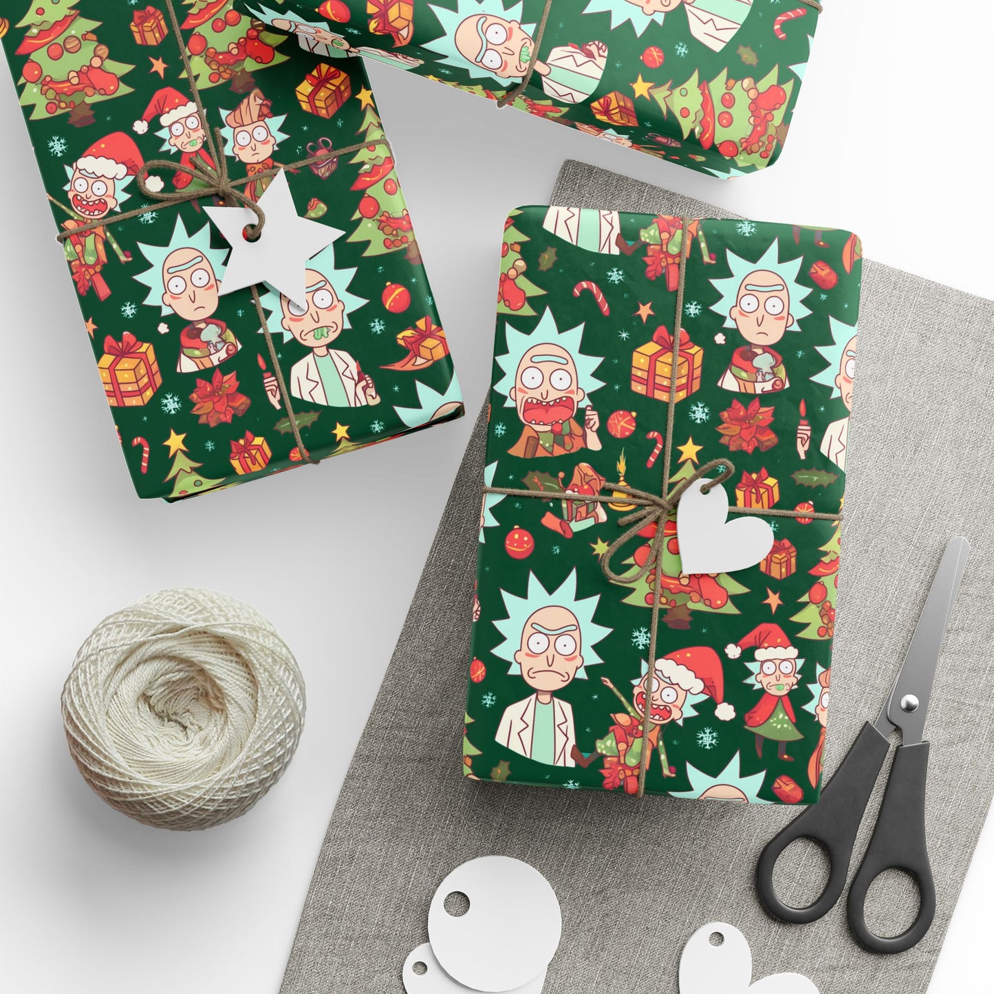 Christmas Rick and Morty Wrapping Papers - Funny Gift for Him, Boyfriend, Husband - Birthday, Father's Day, rick, joke wrapping paper