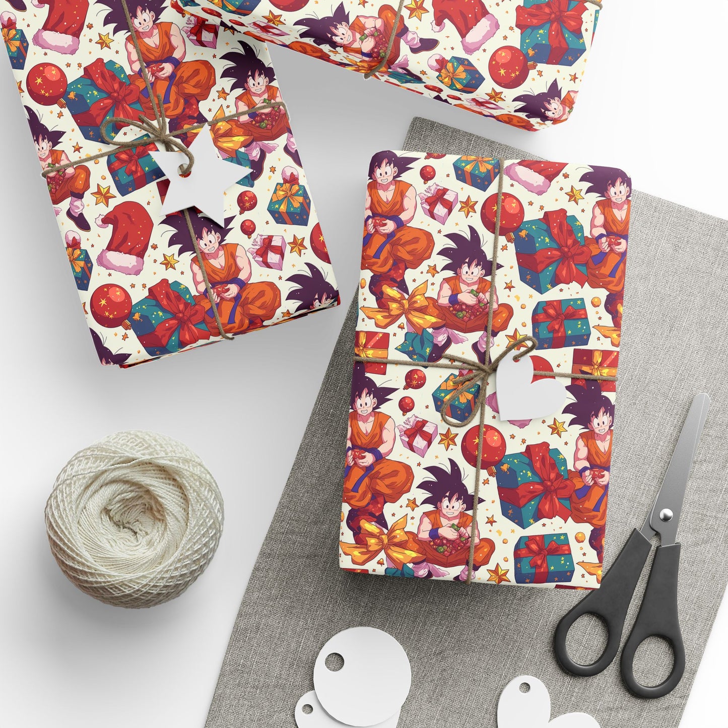 Anime Manga Dragonball Z San Goku Christmas Wrapping Papers, Holiday Gift Wrap, Gift for Kids, Unique Xmas Present, Festive Packaging