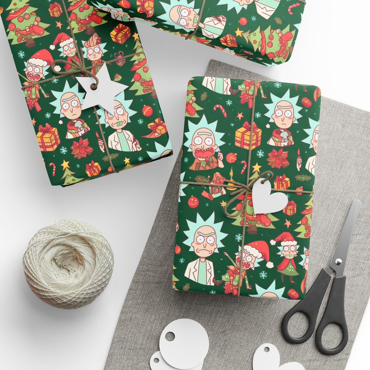 Christmas Rick and Morty Wrapping Papers - Funny Gift for Him, Boyfriend, Husband - Birthday, Father's Day, rick, joke wrapping paper