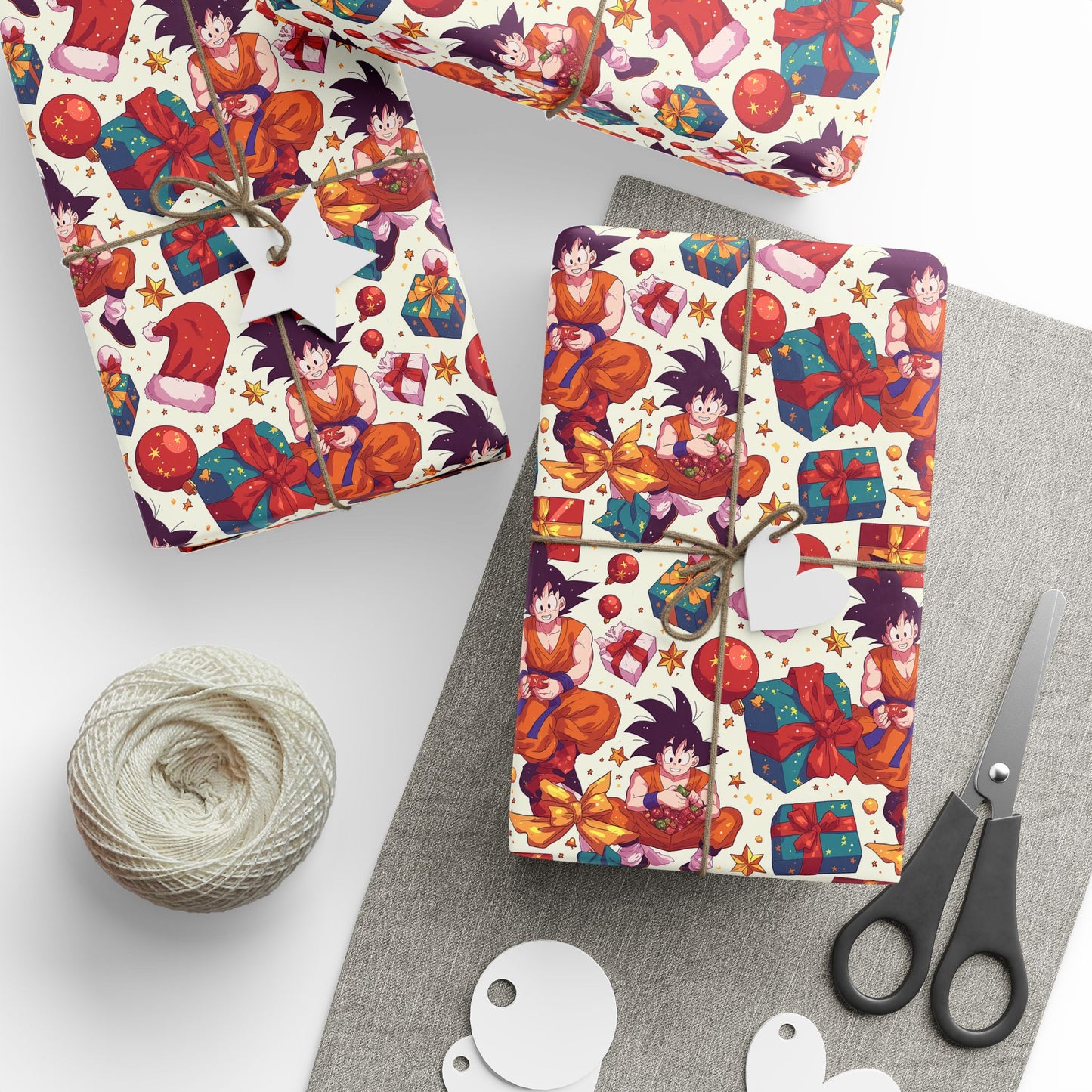 Anime Manga Dragonball Z San Goku Christmas Wrapping Papers, Holiday Gift Wrap, Gift for Kids, Unique Xmas Present, Festive Packaging