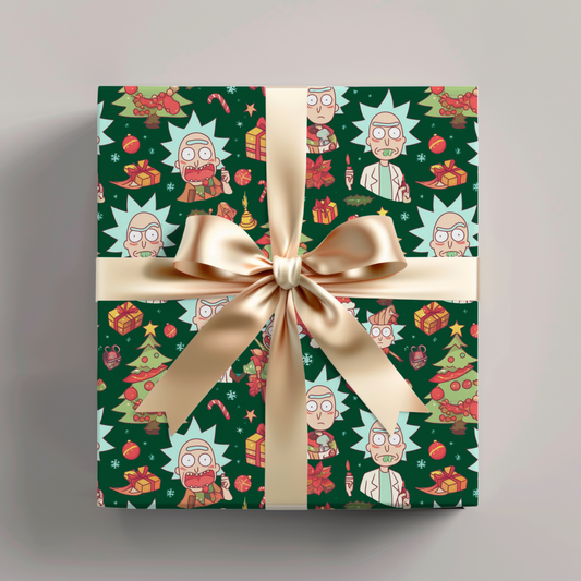 Christmas Rick and Morty Wrapping Papers - Funny Gift for Him, Boyfriend, Husband - Birthday, Father's Day, rick, joke wrapping paper