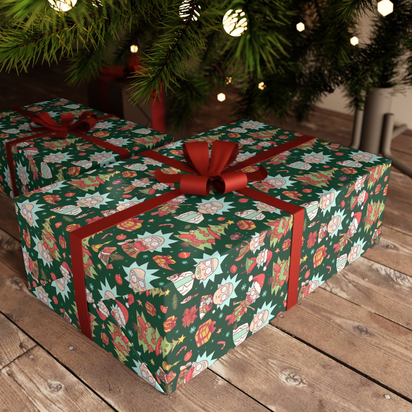 Christmas Rick and Morty Wrapping Papers - Funny Gift for Him, Boyfriend, Husband - Birthday, Father's Day, rick, joke wrapping paper