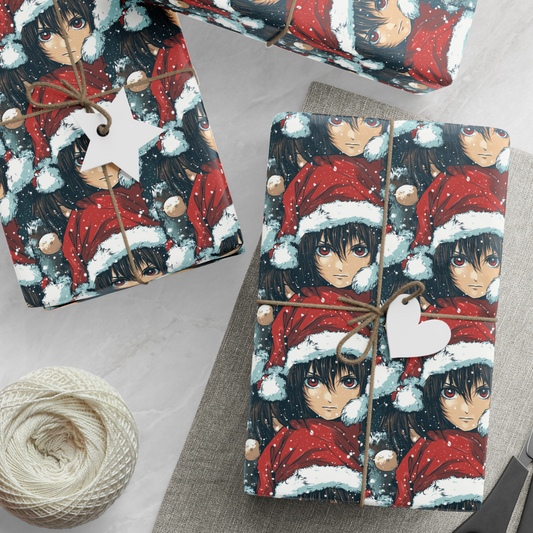 Anime DeathNote Gift Wrapping Papers, Light Yagami, Trendy DeathNote Christmas Wrap, Anime Lover Holiday Packaging, Otaku Gift Wrap