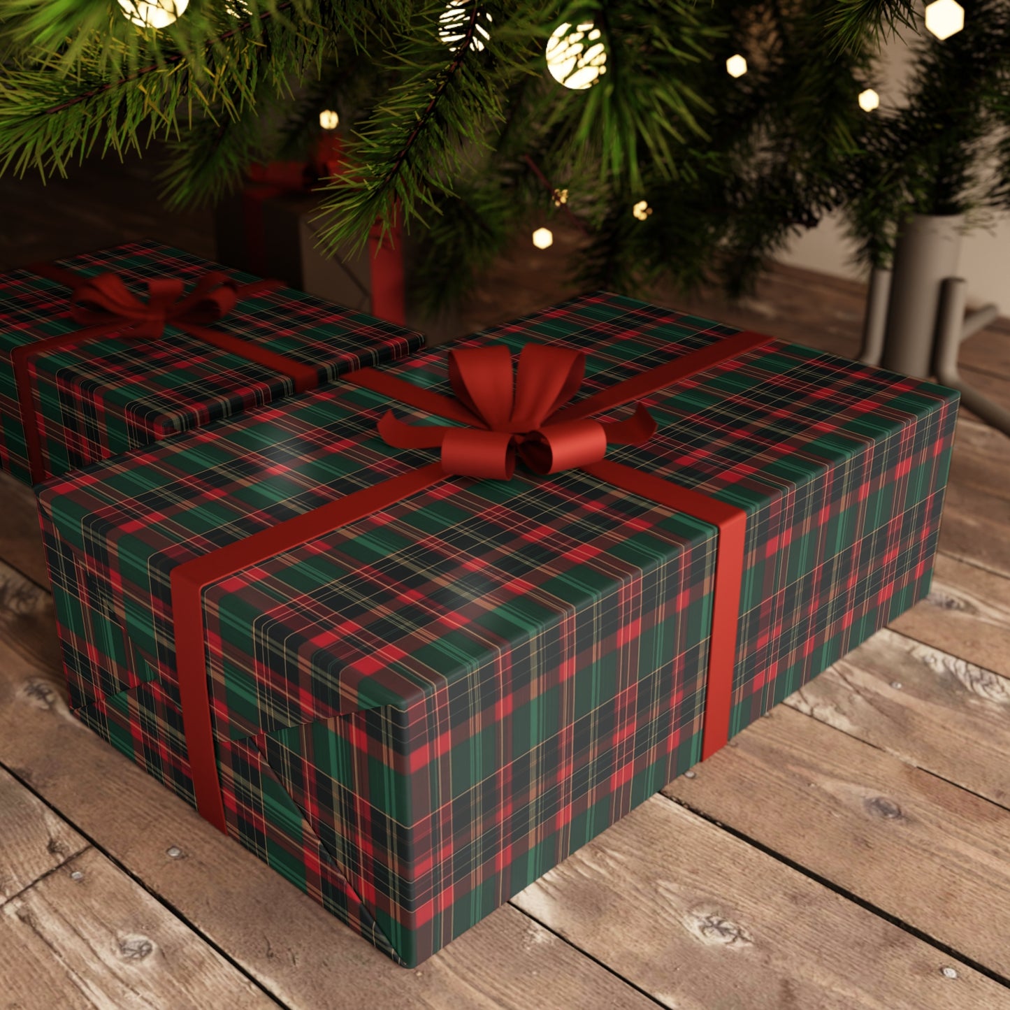 Classic Christmas Plaid Wrapping Paper Holiday Gift Wrap Tartan Gift Wrap Red Christmas Gift Wrap Traditional Christmas Wrapping Paper Plaid