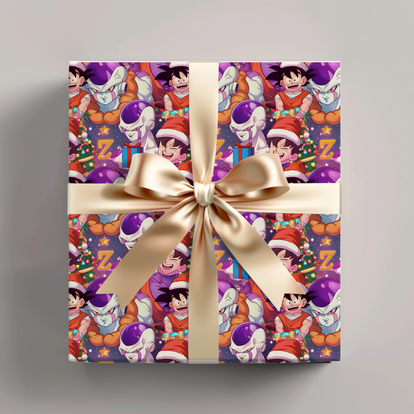 Anime Manga Dragonball Z San Goku Frieza Christmas Wrapping Papers, Holiday Gift Wrap, Gift for Kids, Unique Xmas Present, Festive Packaging