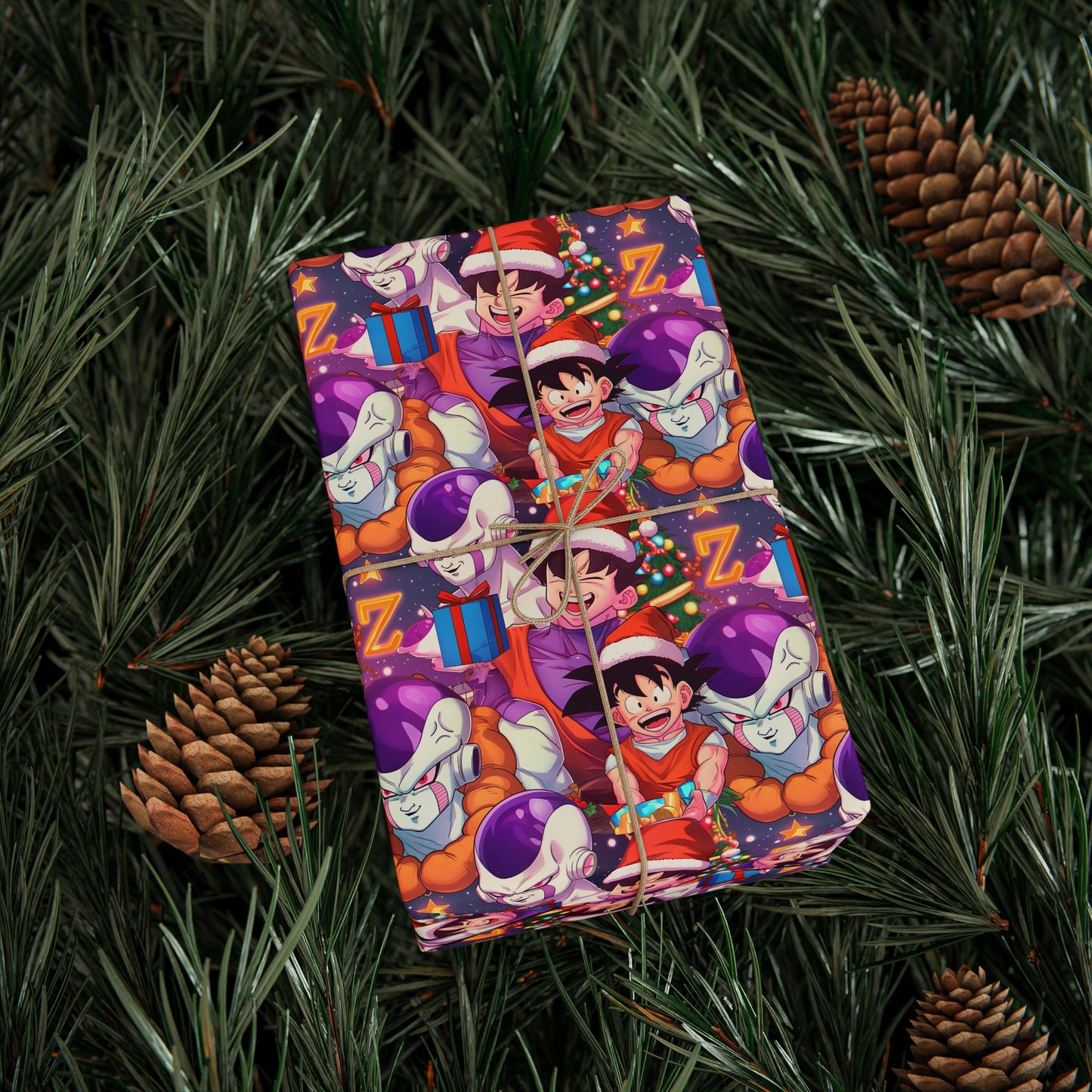 Anime Manga Dragonball Z San Goku Frieza Christmas Wrapping Papers, Holiday Gift Wrap, Gift for Kids, Unique Xmas Present, Festive Packaging