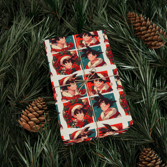Anime Manga Dragonball Z San Goku Christmas Wrapping Papers, Holiday Gift Wrap, Gift for Kids, Unique Xmas Present, Festive Packaging