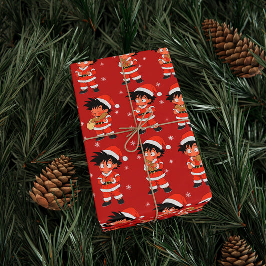 Anime Manga Dragonball Z San Goku Christmas Wrapping Papers, Holiday Gift Wrap, Gift for Kids, Unique Xmas Present, Festive Packaging